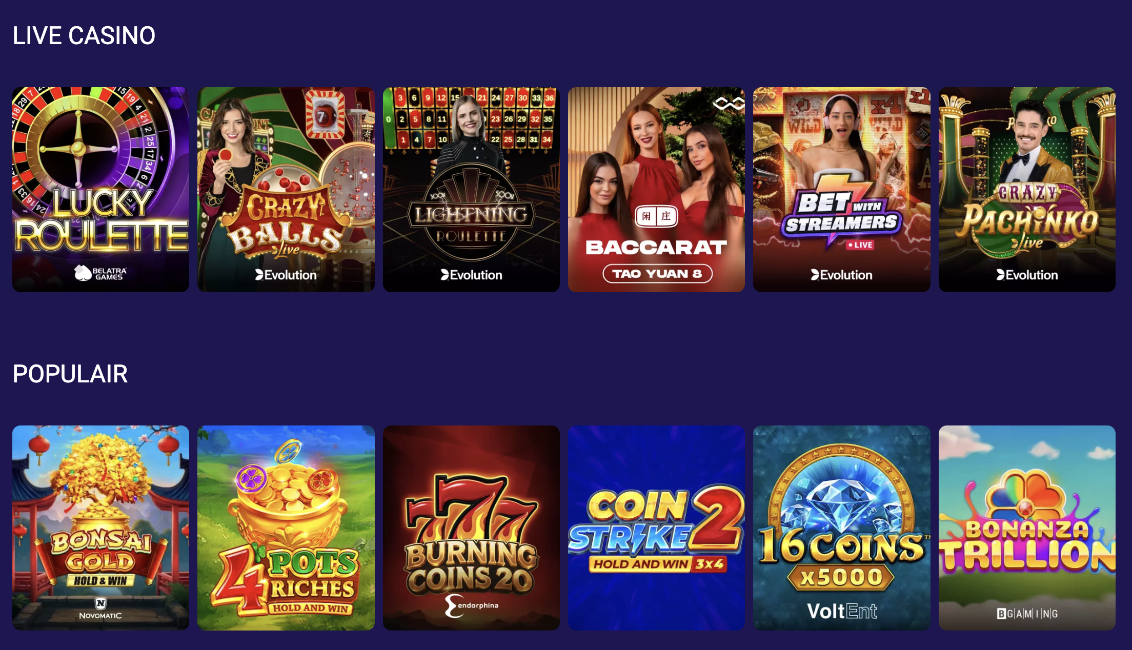 LalaBet casino spellen overzicht